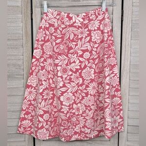 AH! AUSTIN HILL Vintage A Line Knee Length Skirt Pink/White Floral-6